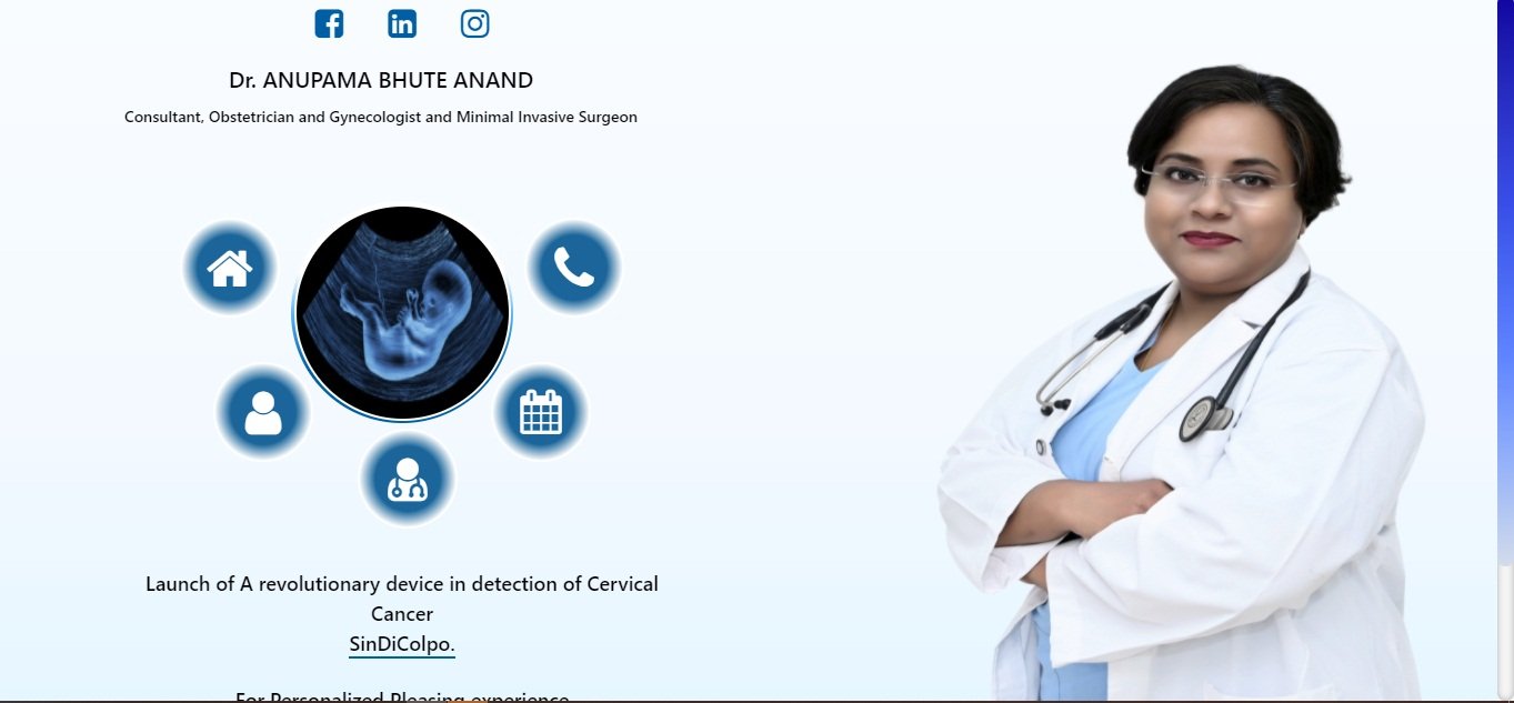 Web portal for a consultant Obstetrician and Gynecologist and Minimal Access Surgeon Dr. Anupama Bhute Anand, Nagpur.